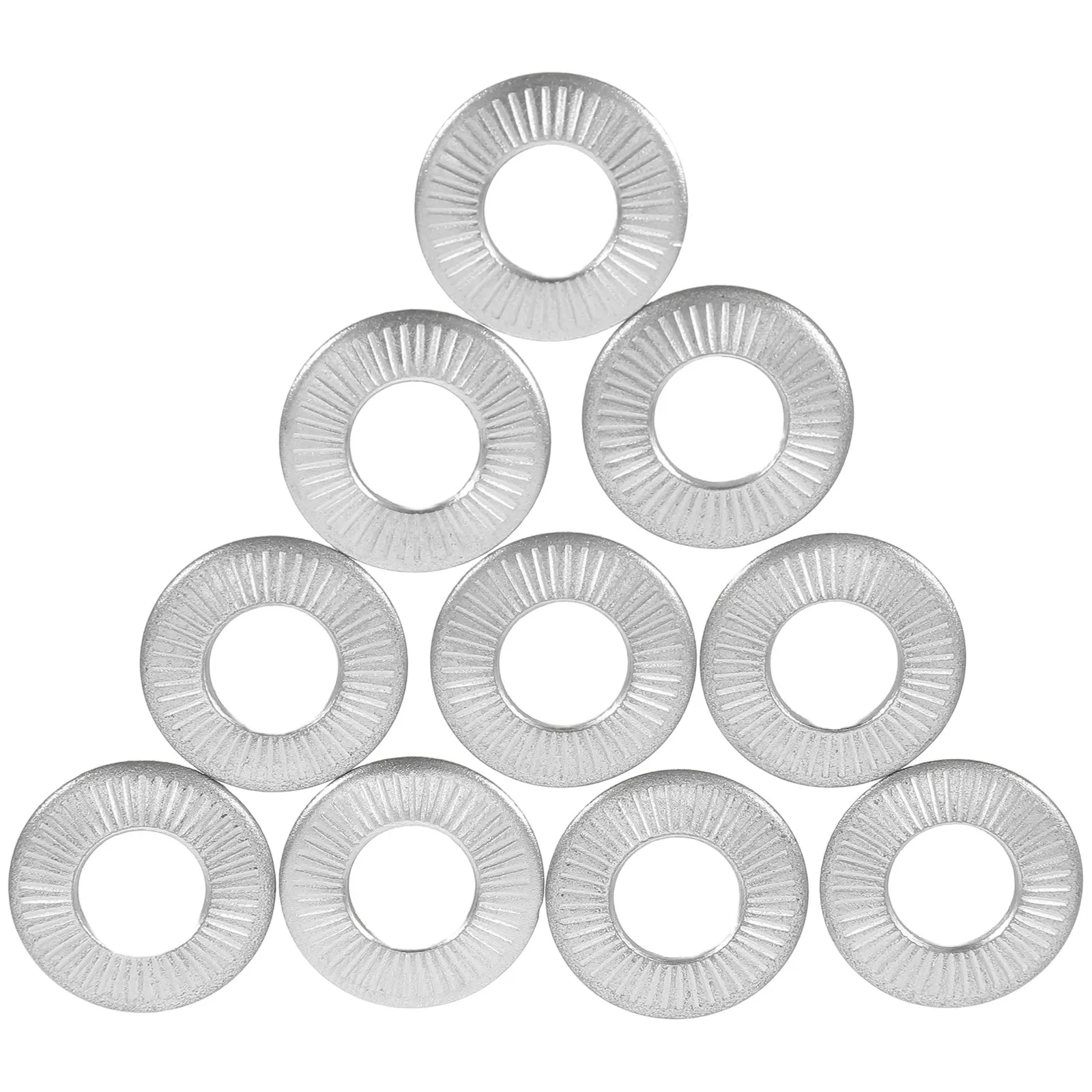 20pcs Stainless Steel Knurled Spring Washers Anti-Slip Locking Fasteners For Industrial Machinery Automotive Repair Durable