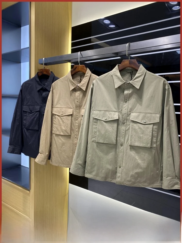 ¡Heavy Du Funcional! Jaet de ropa de trabajo informal al aire libre para hombre de primavera con kets grandes y cuello para uso diario