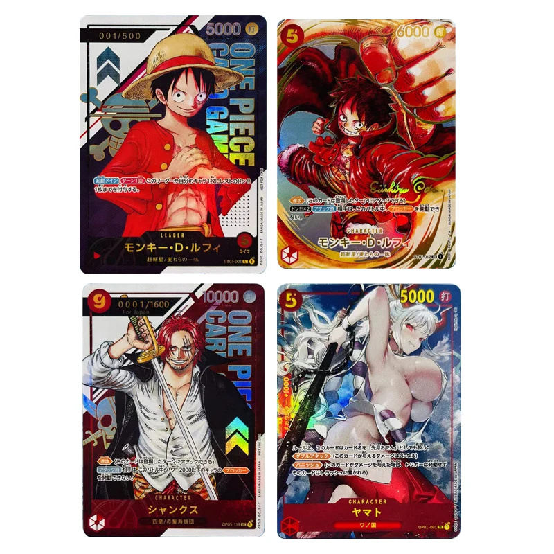 One Piece Cards DIY Luffy Hancock Perona Vivi Yamato Boy Anime Collectible Cards Birthday Christmas Gifts Shanks Rowe  Zoro