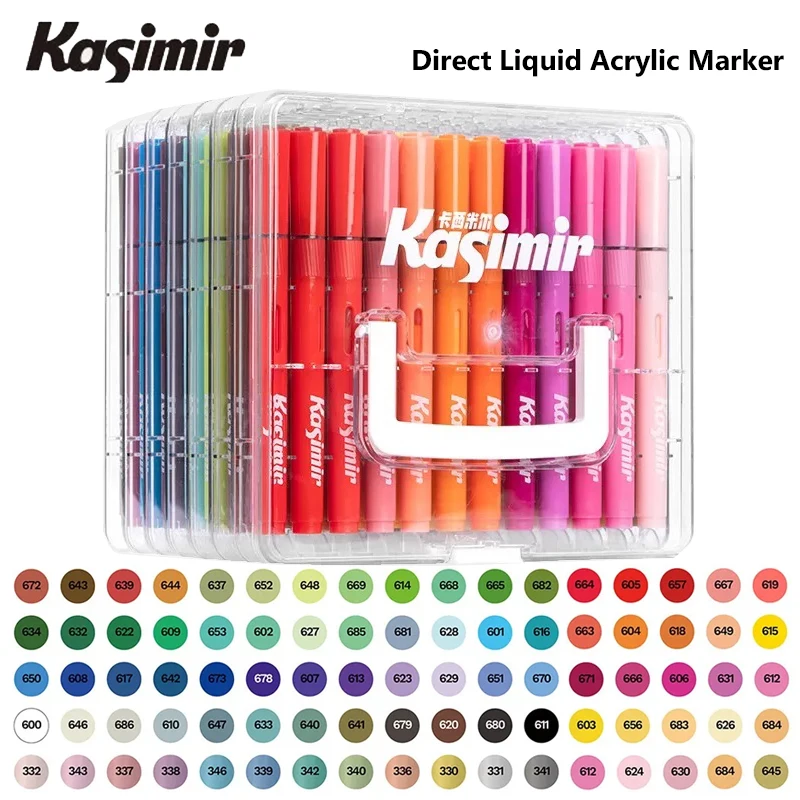 KASIMIR 84/24 Direct-liquid Acrylic Marker Soft Brush Paint Pen Pull out appearance Graffiti Manga School Stationery Supplies