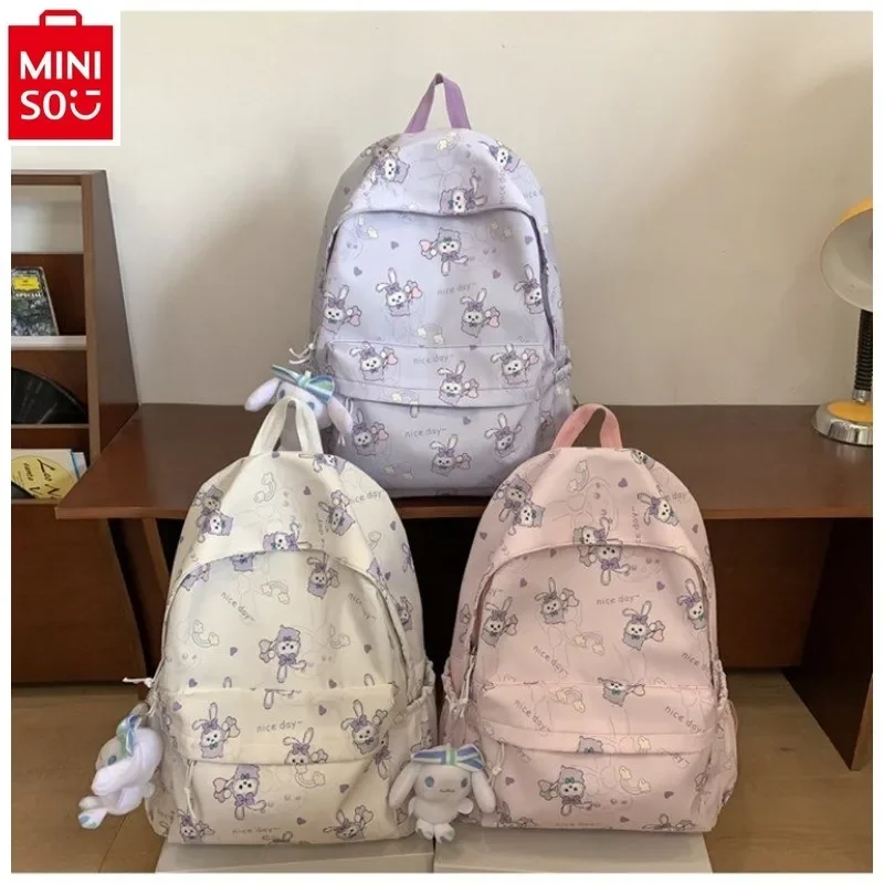 

MINISO Disney Cartoon Star Dalu Cute Sweet Print Student Fashion High Quality Nylon Large Capacity Lightweight Storage Backpack