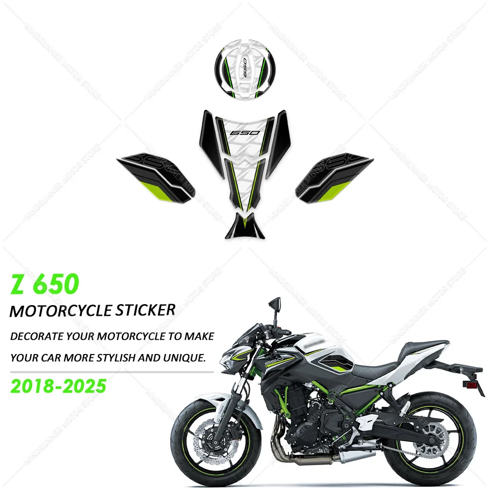 

Motorcycle Accessories 3D Gel Motorcycle Tank Pad Protector Decal Stickers Kit Resin Waterproof Sticker For Z 650 2018-2025