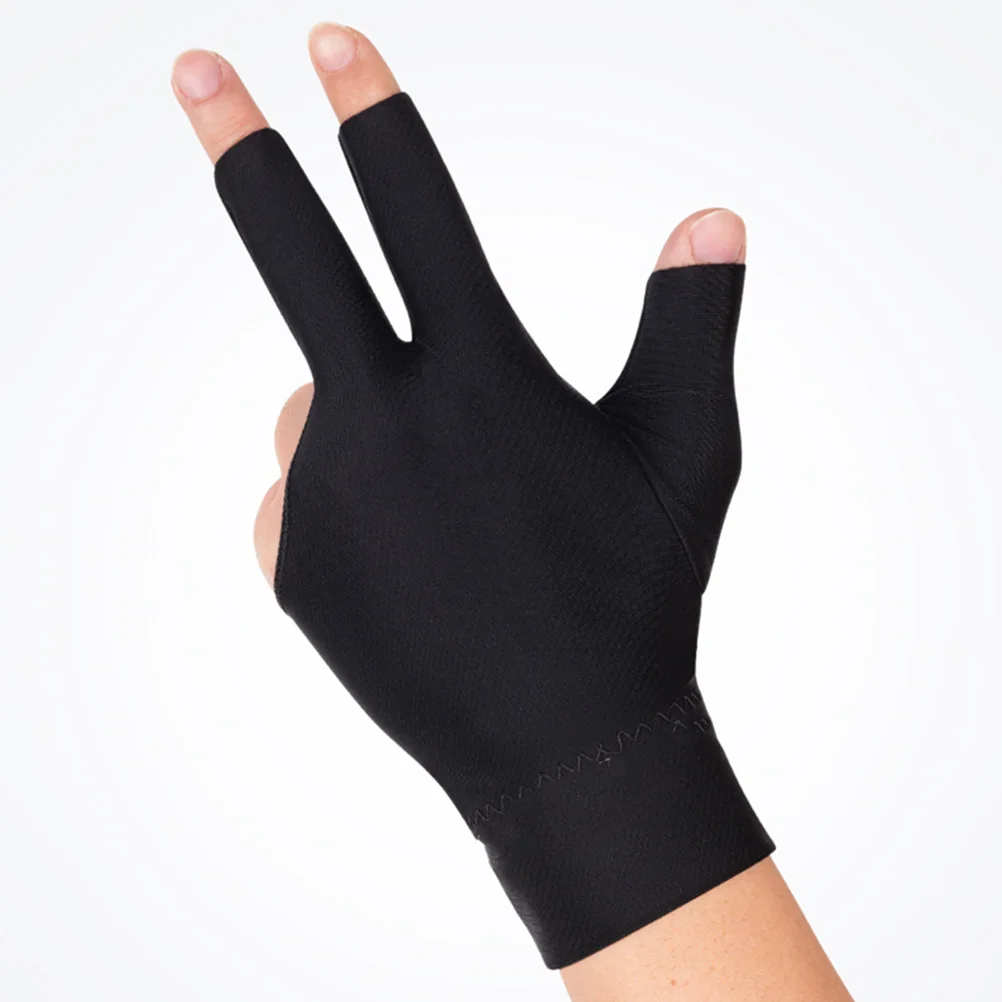 

Overnight Pool Gloves Fingers Water Proof Black Jin Fingerless Billiards