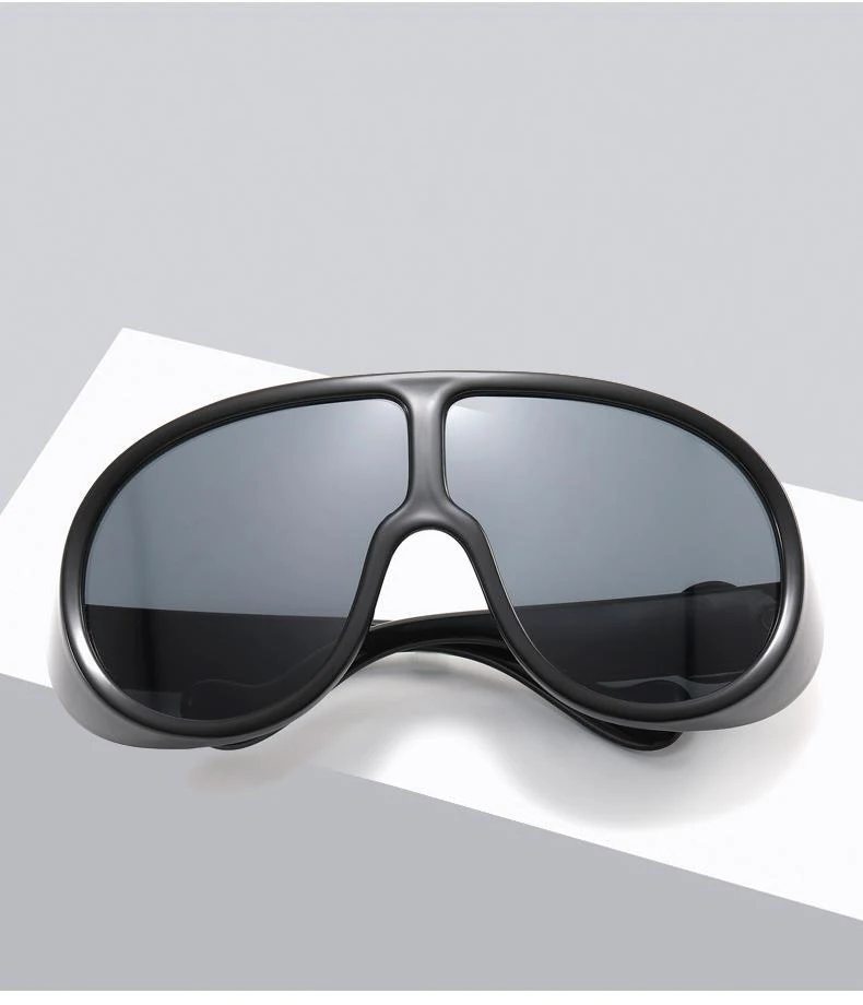 Luxury Brand Newest Design Big Frame Oversized Sunglasses Women One-piece Large Sun Glasses Men Trendy Mirror Goggle Shades