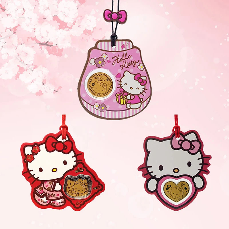 Kawaii Hello Kitty Charm Lanyard Sanrio KT Lucky Cat Chinese Knot Pendant Key Chain Car Hanging Accessories Bag Decor