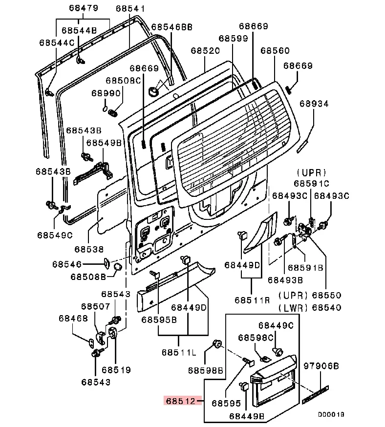 1 Piece 2003-2006 Silver Tail Door Licence Board For Pajero V73 Rear Door Licence Holder For Montero V75 V77 No Lamp MN117365HA