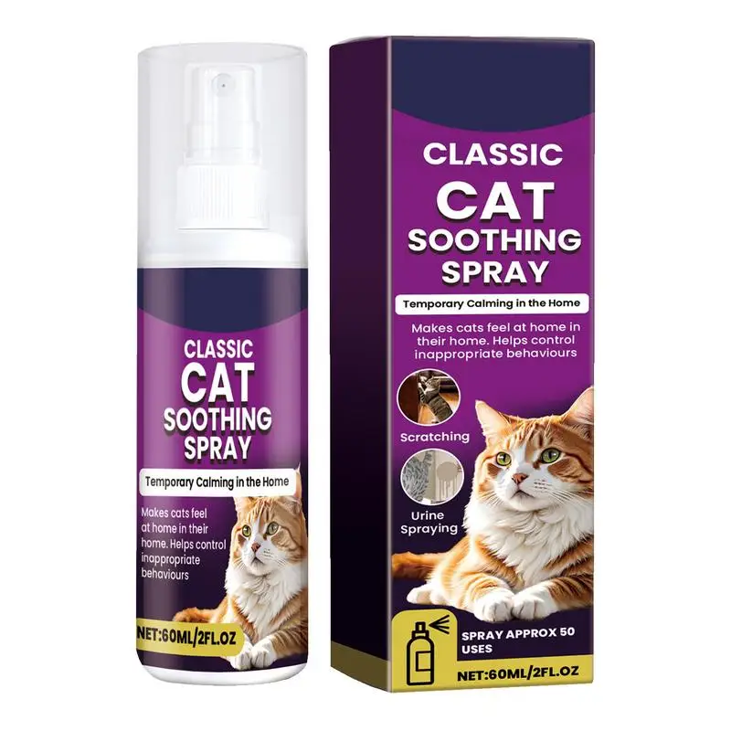 Pet Calming Spray For Cat 100ml Calming Solution Scratch Prevention Plant-Based Acts Quickly Easy Spray Application Cat Scratch