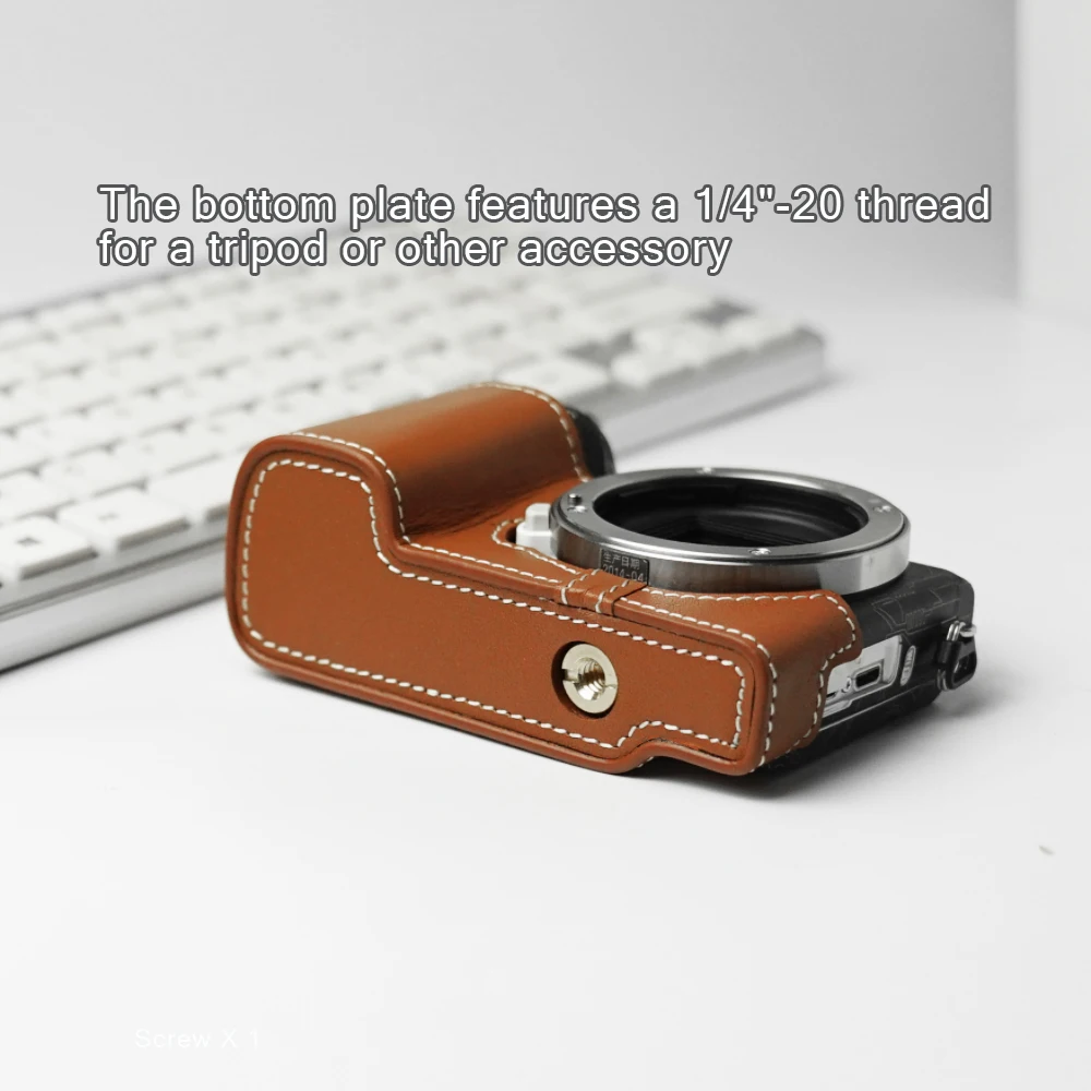 Für Sony Nex5t Fall Kamera Echt leder Rindsleder Schutzhülle Anti-Drop Schnell verschluss Leder Kamera halbe Hülle