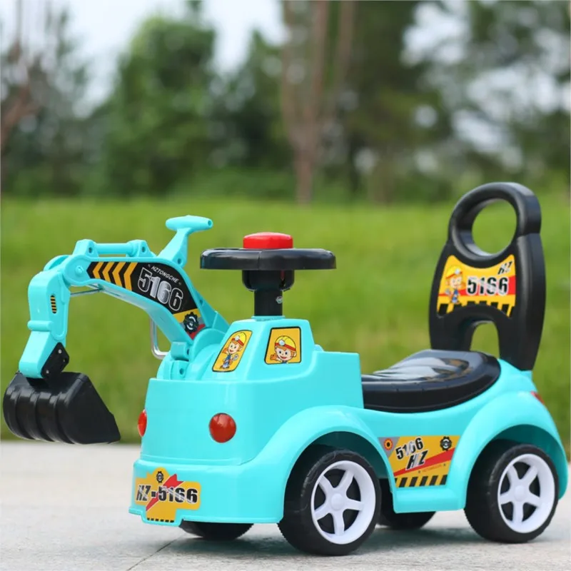 LazyChild Children Excavator Toy Engineering Vehicle Baby Excavator Ride On Car Toy Truck Birthday Gift For 1-3 Years Old Kids