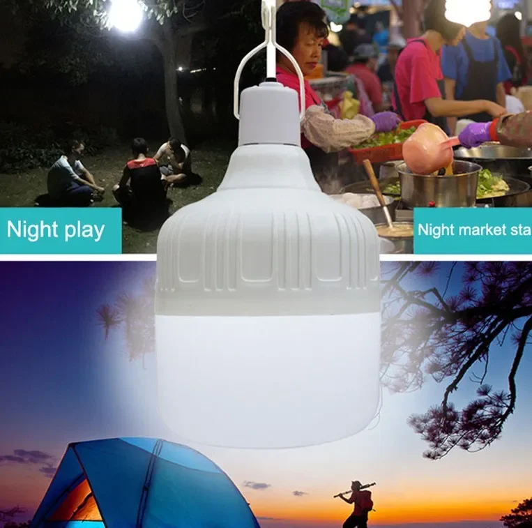 Portable Lantern Energy Saving Lighting Spare Battery Usb E27 Bulb Rechargeable Home Led Emergency Charging Light for Outdoor