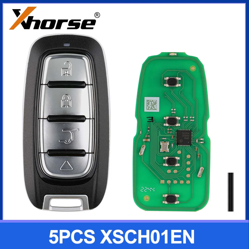 5pcs/lot Xhorse XSCH01EN Smart Remote Key XM38 for Chrysler 4 Buttons Key English Newly Added 8A 4D Type