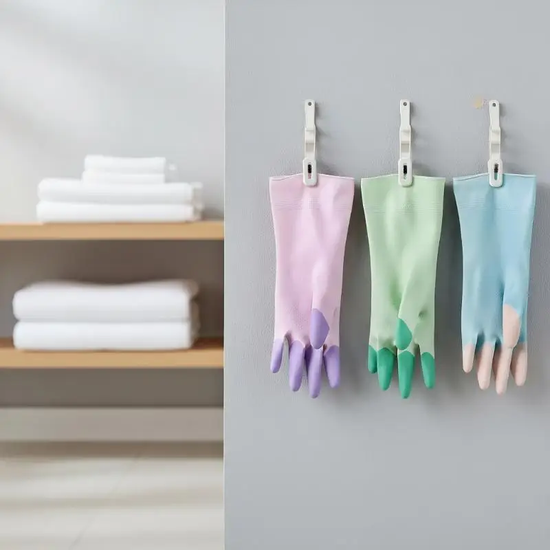 ❤️ Silicone Dishwashing Cleaning Gloves Kitchen Supplies Anti Slip Convenient Long Dishwashing Gloves Reusable Durable Household