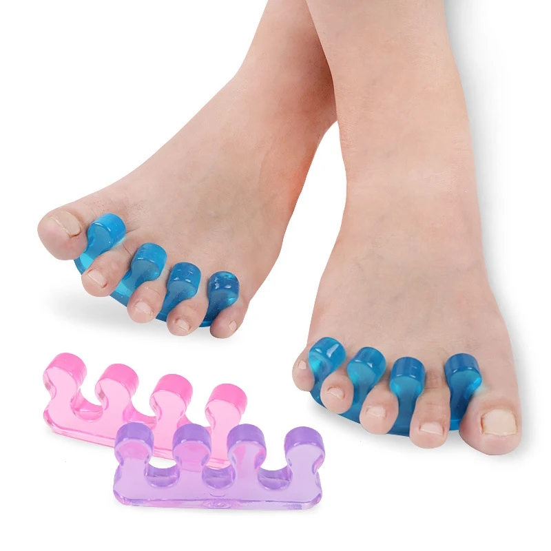 1~20PCS pair 4 Colors Soft Silicone Toe Separator Flexible Finger Spacer Manicure Pedicure Nail Toe Separating Straighteners