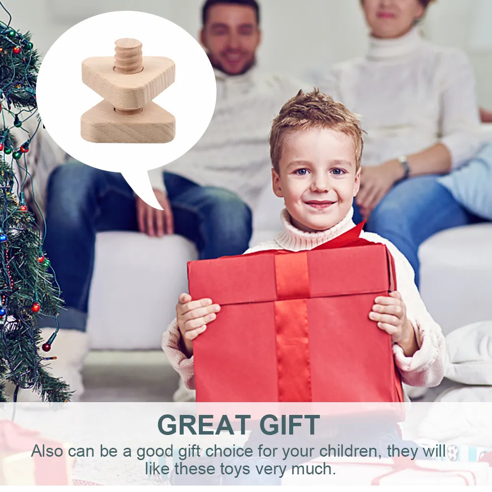Wooden Geometric Shape Matching Screw Educational Toy for Kids – Early Learning Assembly Set