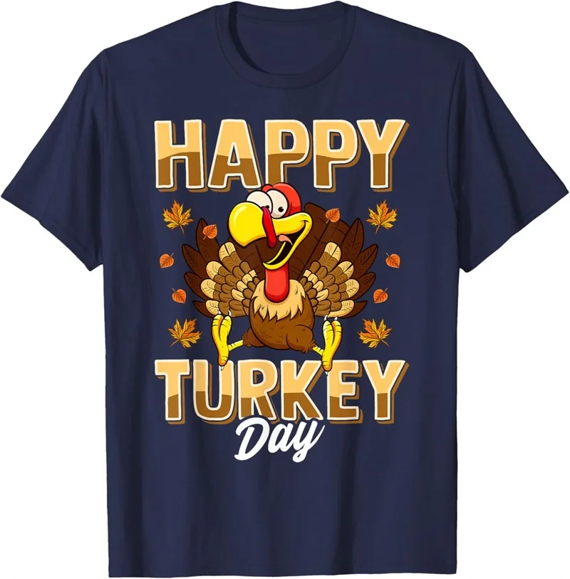 2024 Happy Turkey Day Thanksgiving Day Tshirt For Men Women New In Short Sleeve Oversized Tee Shirts Holiday Gift Streetwear