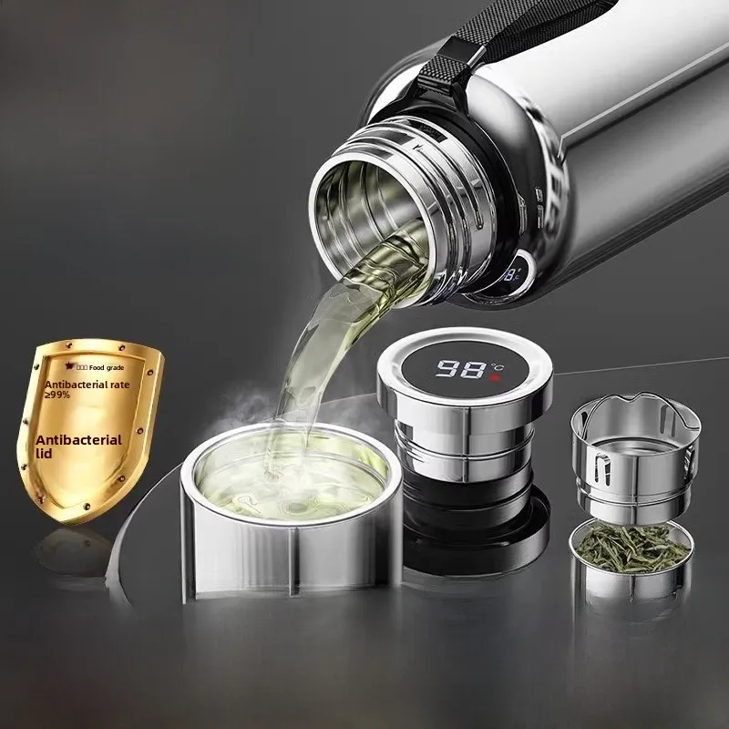 

Большая емкость из нержавеющей стали, уличная изолированная чашка для разделения чая и воды, мужская портативная термочашка для камеры и пешего туризма