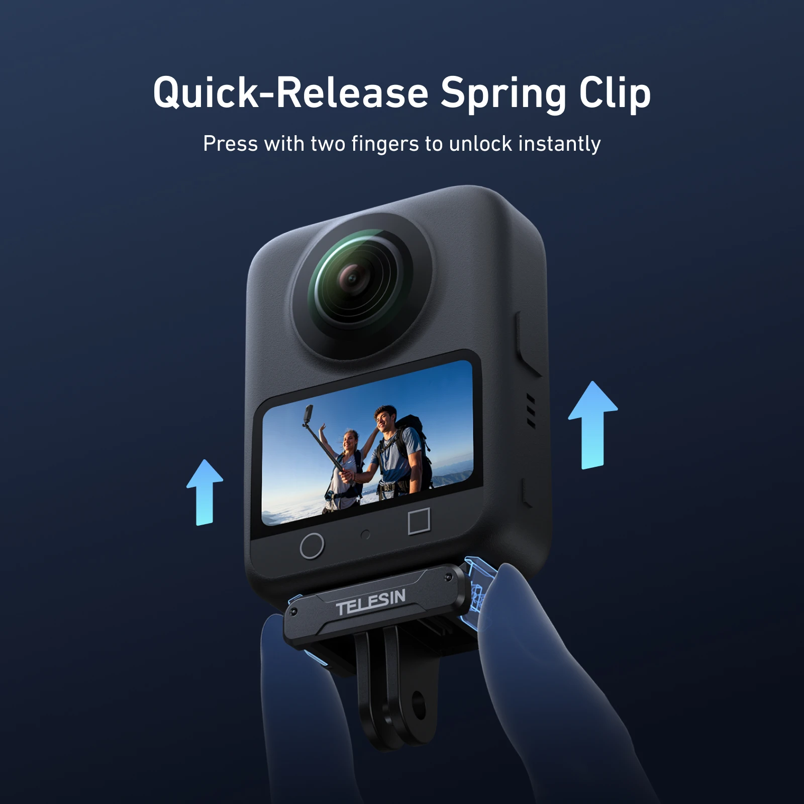 TELESIN 마그네틱 2 클로 어댑터 DJI OSMO 360 용 액션 카메라 액세서리 Qucik 릴리스 알루미늄 합금 듀얼 클로 인터페이스