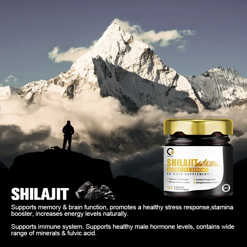 อาหารเสริมแร่ธาตุเรซิน shilajit ของแท้ที่มีแร่ธาตุ85 + แร่ธาตุและกรดฟูลวิคสำหรับผู้ชายมีความบริสุทธิ์สูง