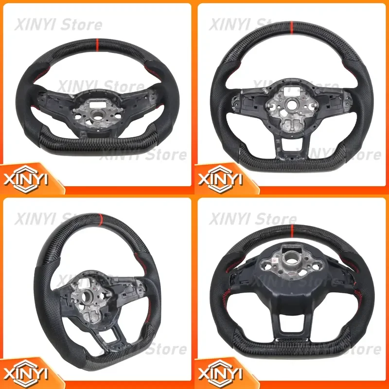 Real Carbon Fiber Steering Wheel for MK7 MK7.5 R R-Line GTI 2013-2020 Car Interior Upgrade Facelift Replacement