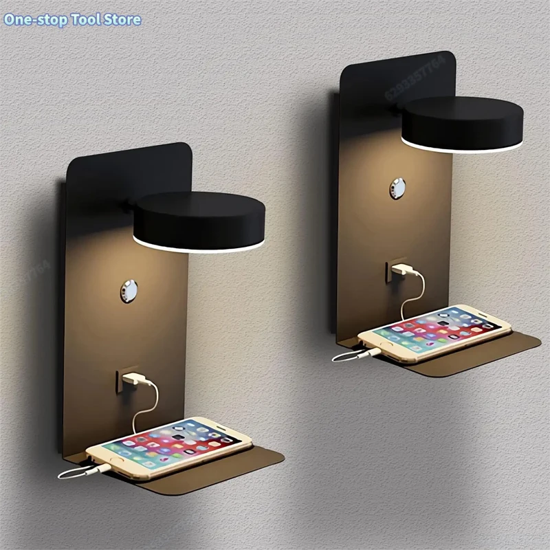 Lampes murales LED pour chambre à coucher avec Charge USB applique murale lampe d'intérieur pour salon décor panneaux muraux avec interrupteur allée applique moderne