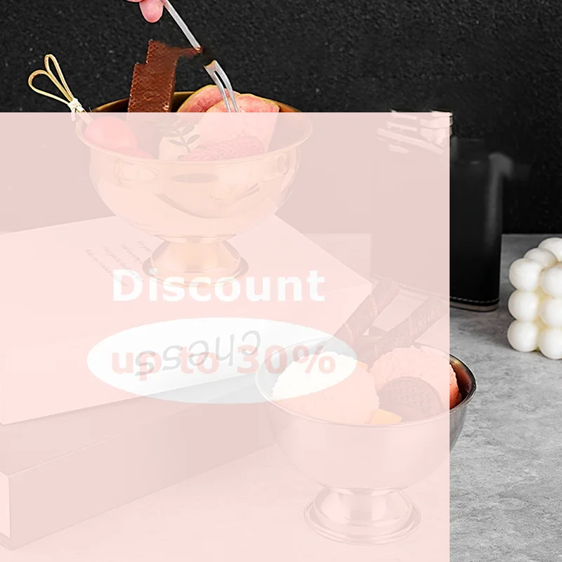 [Salad Cup Safe Stainless Steel Ice Cream Cup Gold Silver Dessert Bowl With Ice Cream Spoon Accessories Household Kitchen Tools