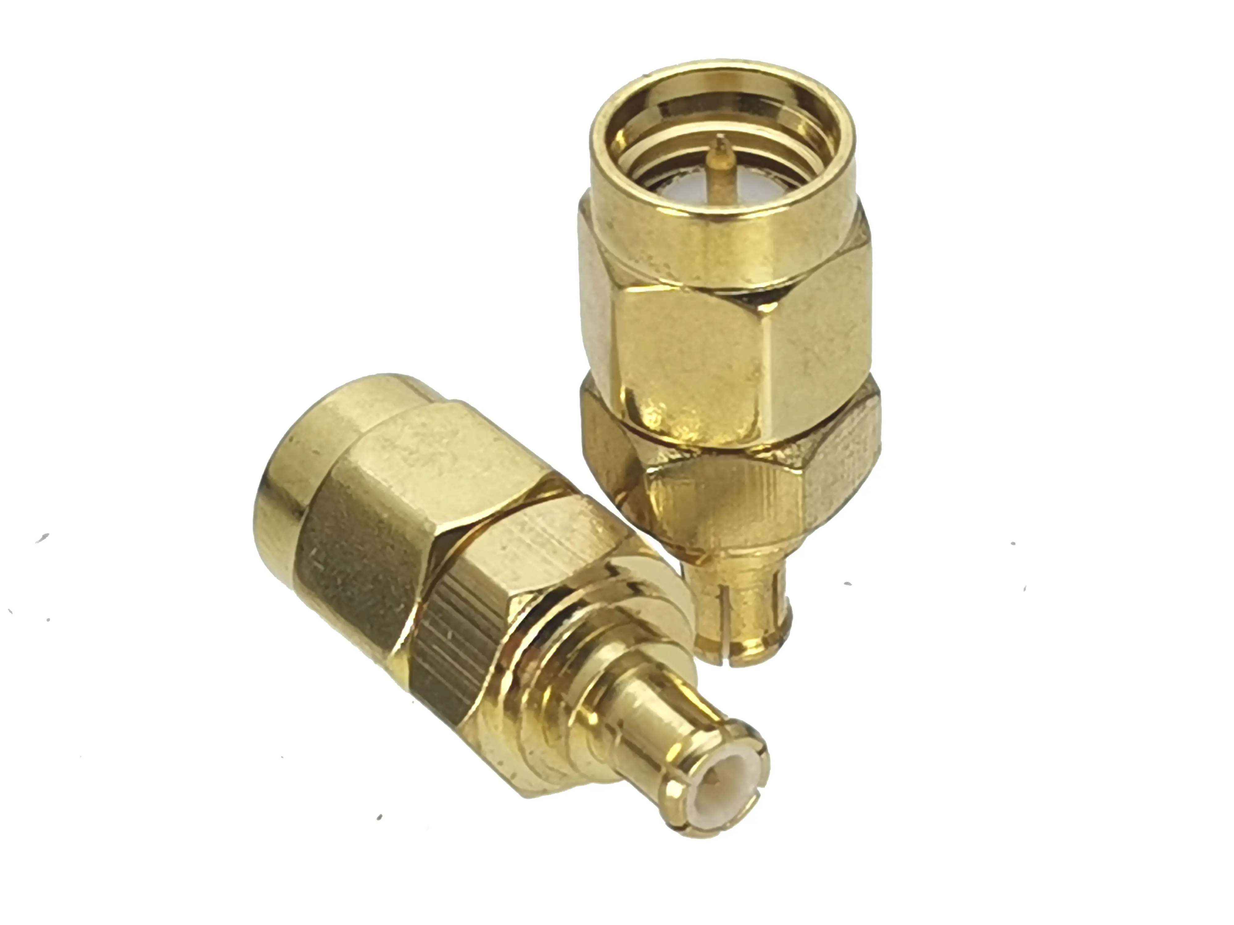 SMA male plug to MCX male plug RF coaxial adapter connector