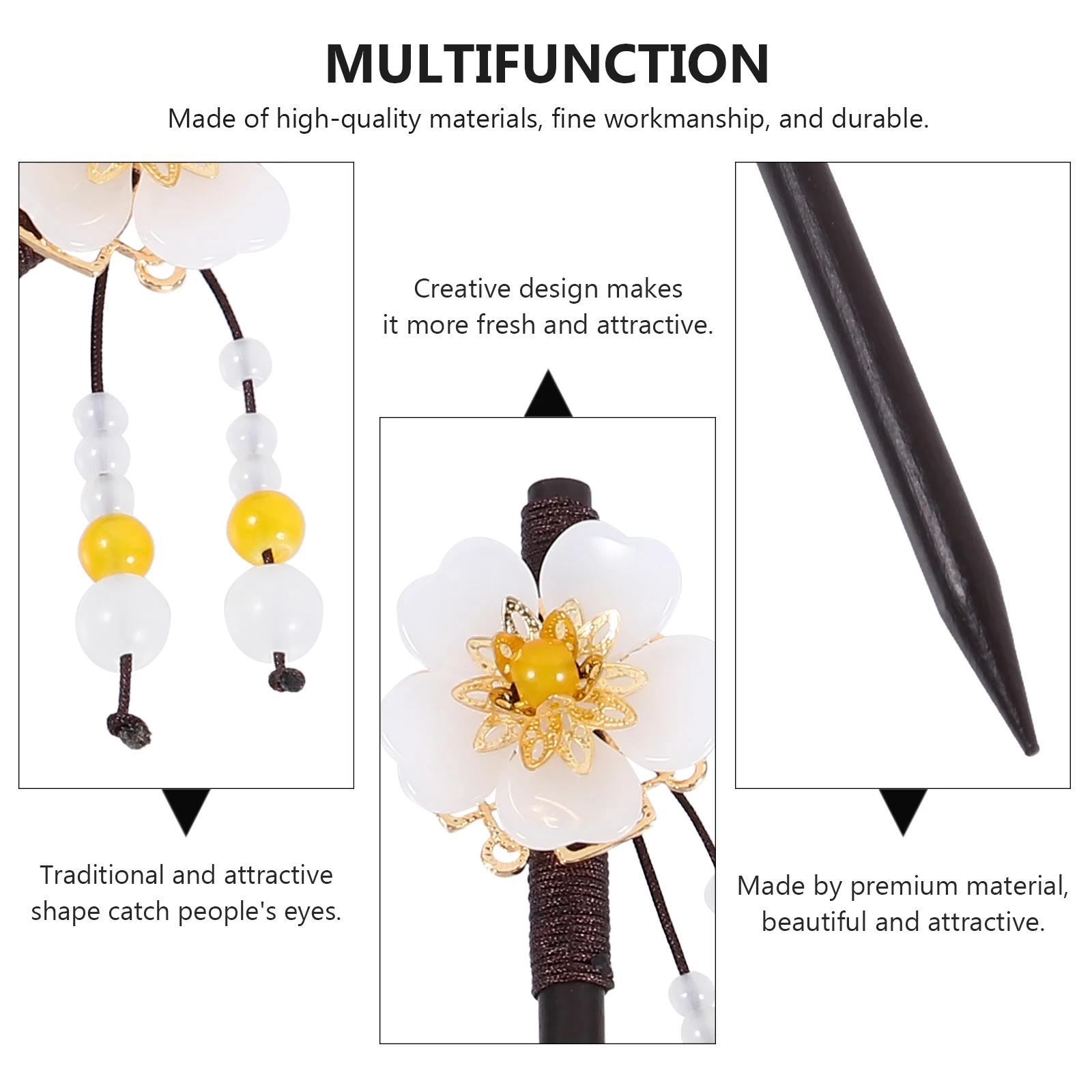 

Wood Hair Stick Retro Bun Accessory Durable Practical Sturdy Ancient Style Parties Festival Photography Ceremonies Elegant