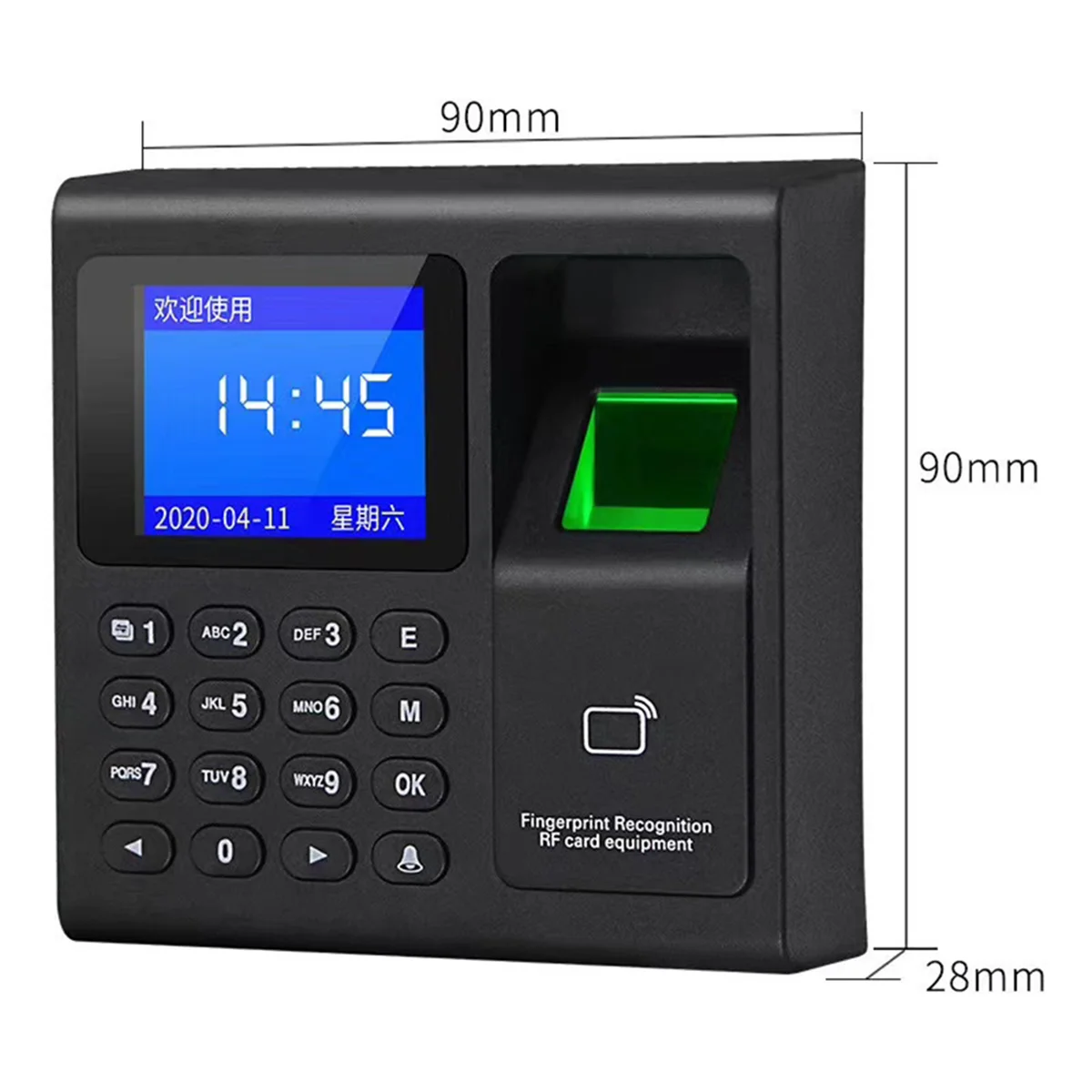 Fingerprint Attendance Machine+10 Cards Access Control Electric Time Clock Recorder RFID Keypad USB Data Manage