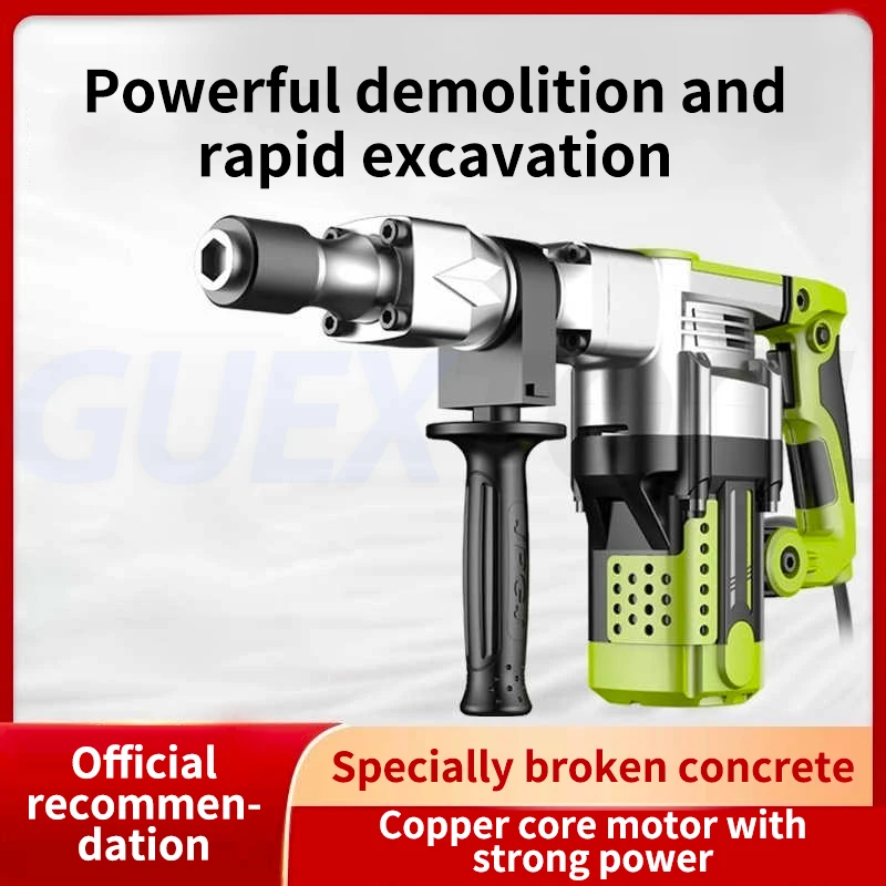 Industrial Grade Electric Pick Concrete Electric Hammer Heavy-duty Wall Repair Crushing Machine High Power Cutter Pickaxe Chisel