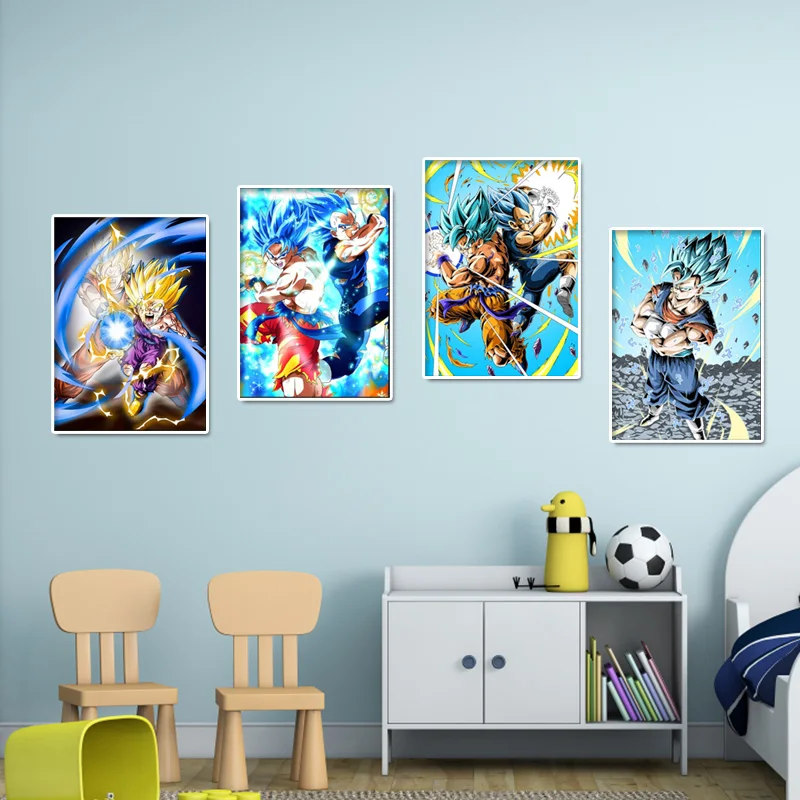 Japanese Classic Anime Dragon Ball Goku Canvas Picture Newspaper Paintings Poster HD Prints Wall Art Modular Living Room Cuadros