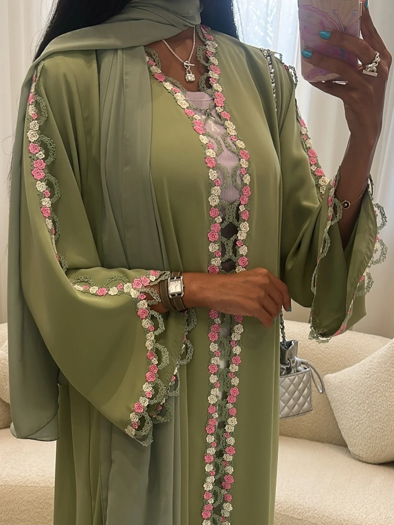 

Ид Мусульманская Абая для женщин Платья-кардиган с вышивкой Абая Рамадан на шнуровке Дубай Джалабия Кафтан Vestidos Арабский длинный халат 2026