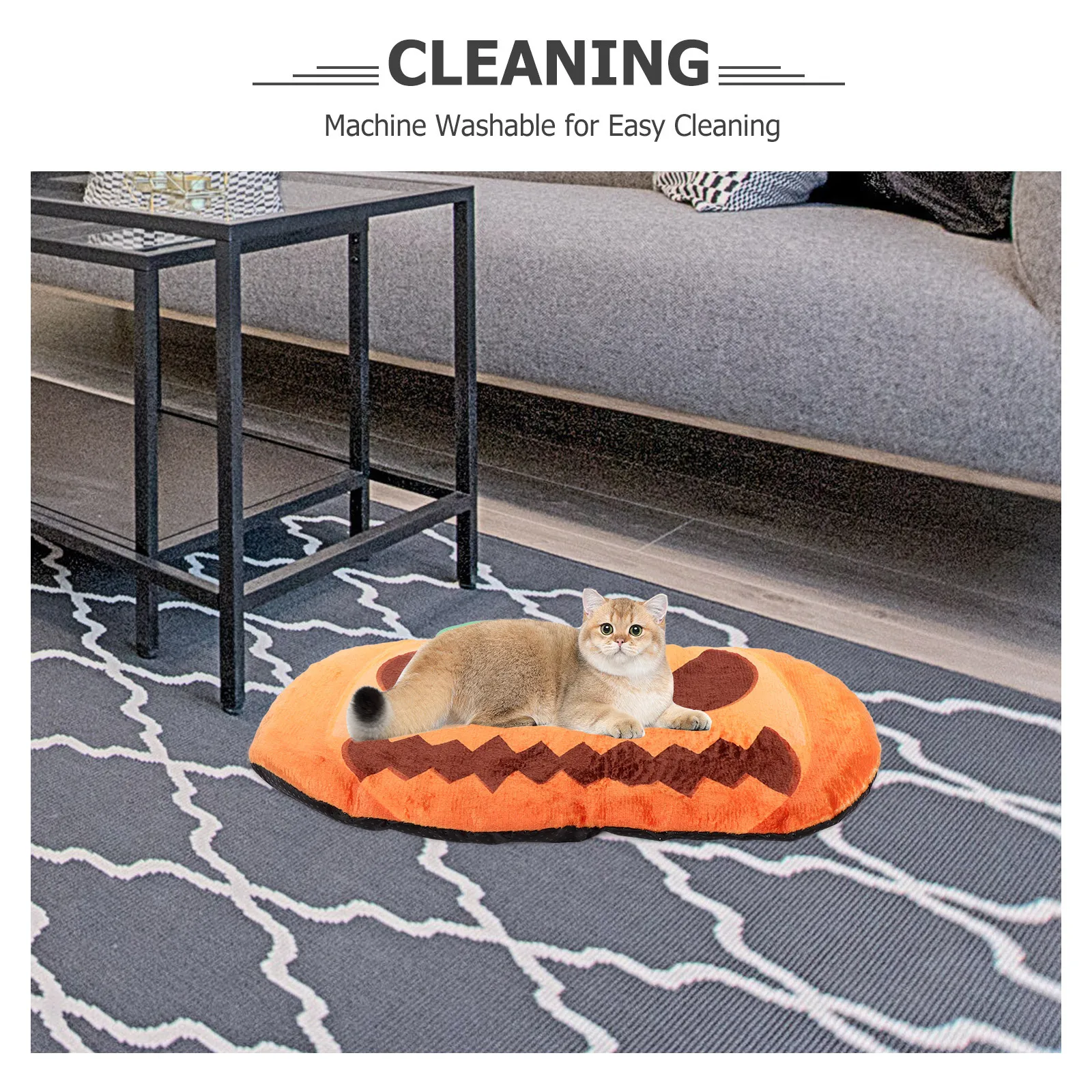 

Halloween Pumpkin Pet Mat Soft Comfortable Cat Dog Sleeping Pad Nonskid Pumpkin Design Pet Bed Dog Sleeping Pad