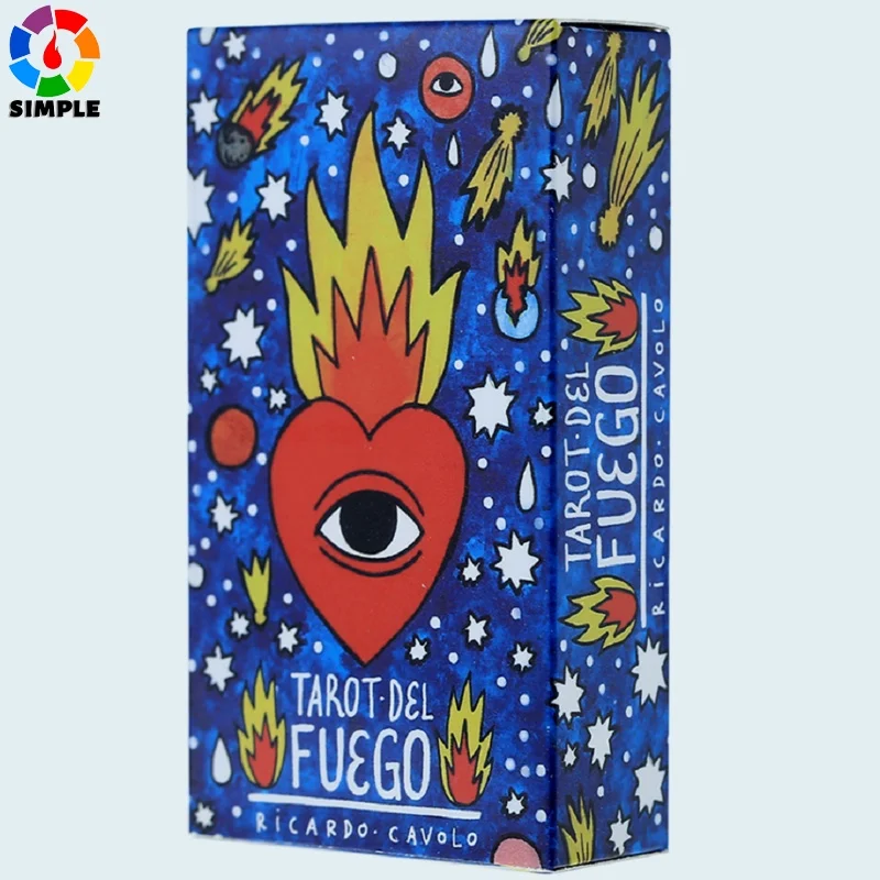 

Таро del Fuego Карты Таро для колоды Оракулы Электронное руководство Книга Игрушка Ricardo Cavolo