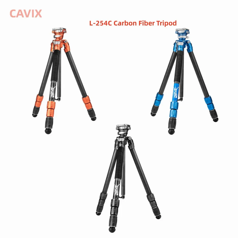 

CAVIX L-254C Carbon Fiber Tripod Quick Tripod Set For DSLR Micro Single Camera Professional Photography Tripods Stands for Video