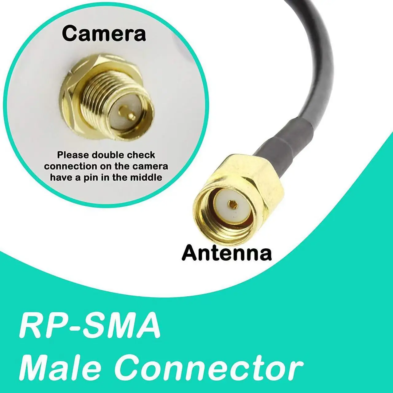 Indoor Outdoor WiFi Antenna - 7dBi Dual Band (2.4G/5G) with RP-SMA Connector & Magnetic Base