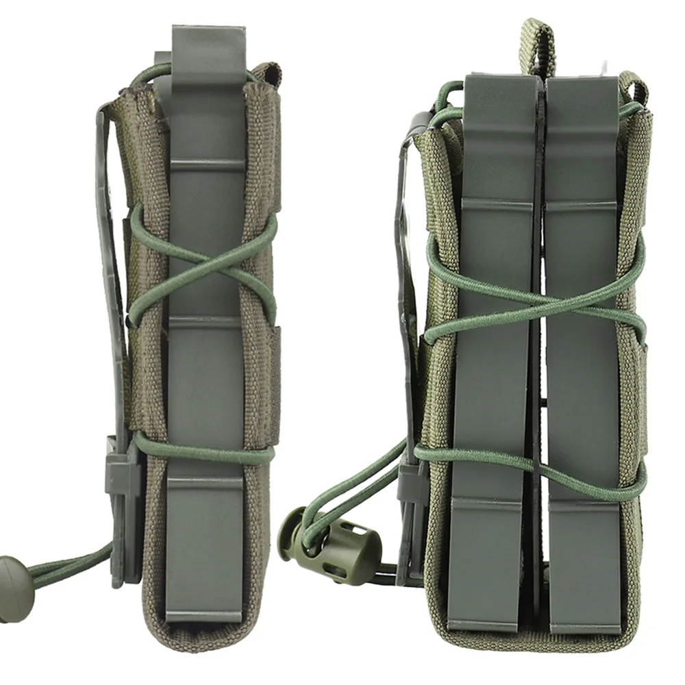 Tiger 5.56mm Single/Double Magazine Pouch 1000D Nylon MOLLE System with Quick-Pull Waist Hook And Vest Compatible Hunting Access