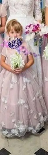 Mãe e filha vestidos da menina de flor vestido de princesa tule miçangas bonito crianças vestido elegante