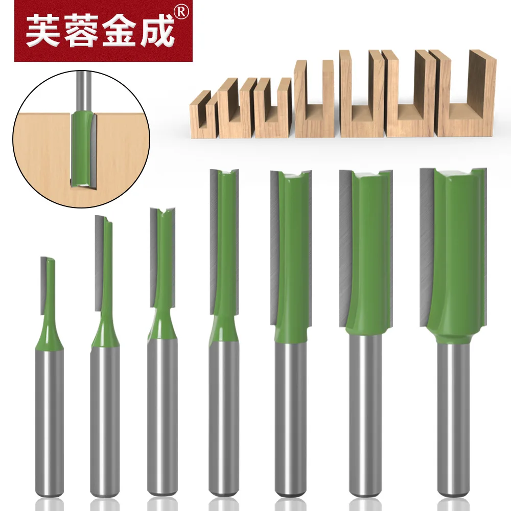 6-handle 7-piece Set Of single-edge double-edge Straight Cutter Head Woodworking Milling Cutter Set