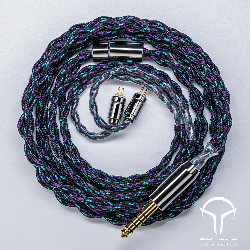 Yongse Alpine High Purity 4 Strand 6N OOC Silver-plated Crystal Copper Earphones Upgrade Cable