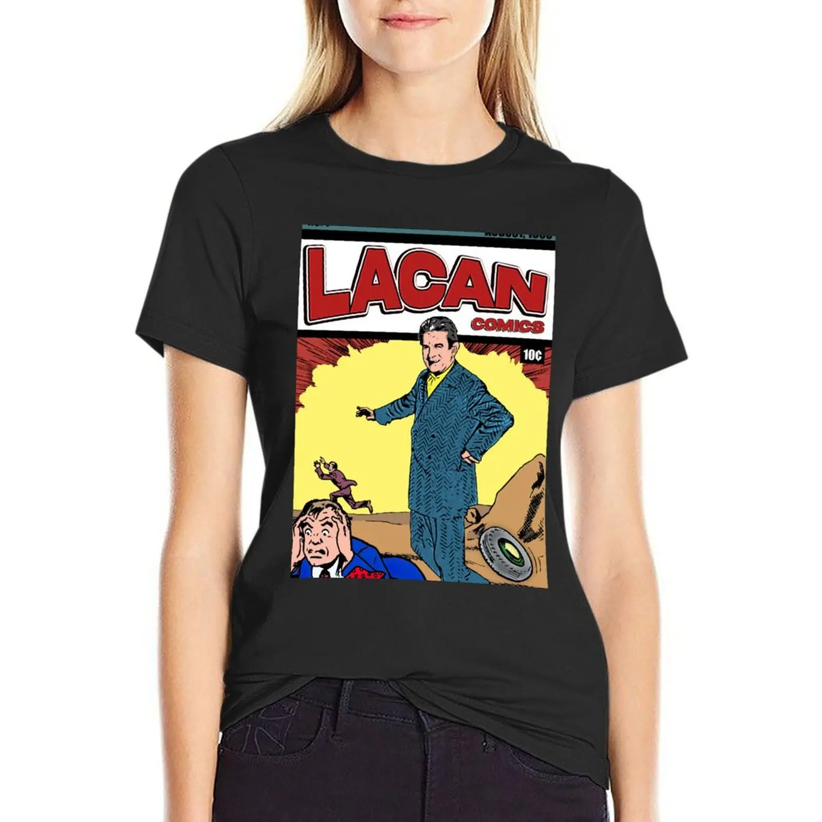 Jacques Lacan Funny Comic Book Cover T-Shirt hippie clothes anime clothes Summer Women's clothing