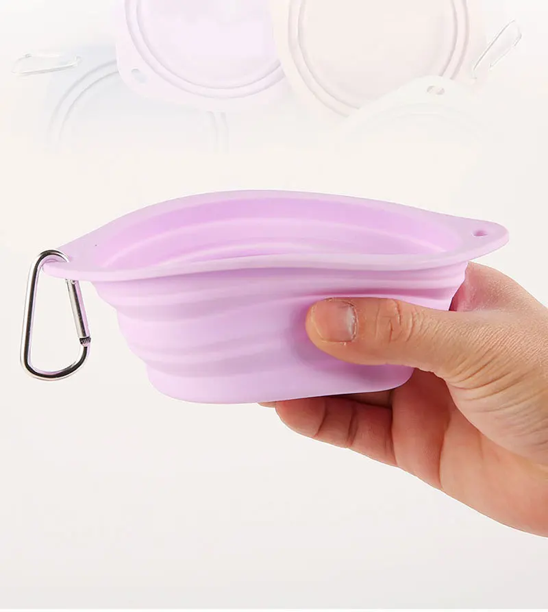 Faltbare Hundenapf-Set aus Silikon: Doppelnapf, Zusammenklappbarer Futter- und Wassernapf für Outdoor und Reisen, Trinknapf für Hunde – Detail 7