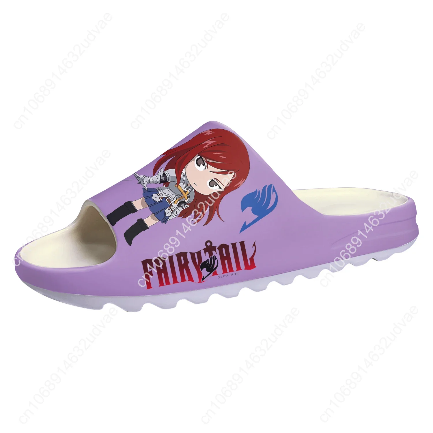 F-Fairy T-Tail Erza Scarlet Soft Sole Sllipers Step In Home Clogs Customized Water Shoes Men Women Teenager Step on Shit Sandals