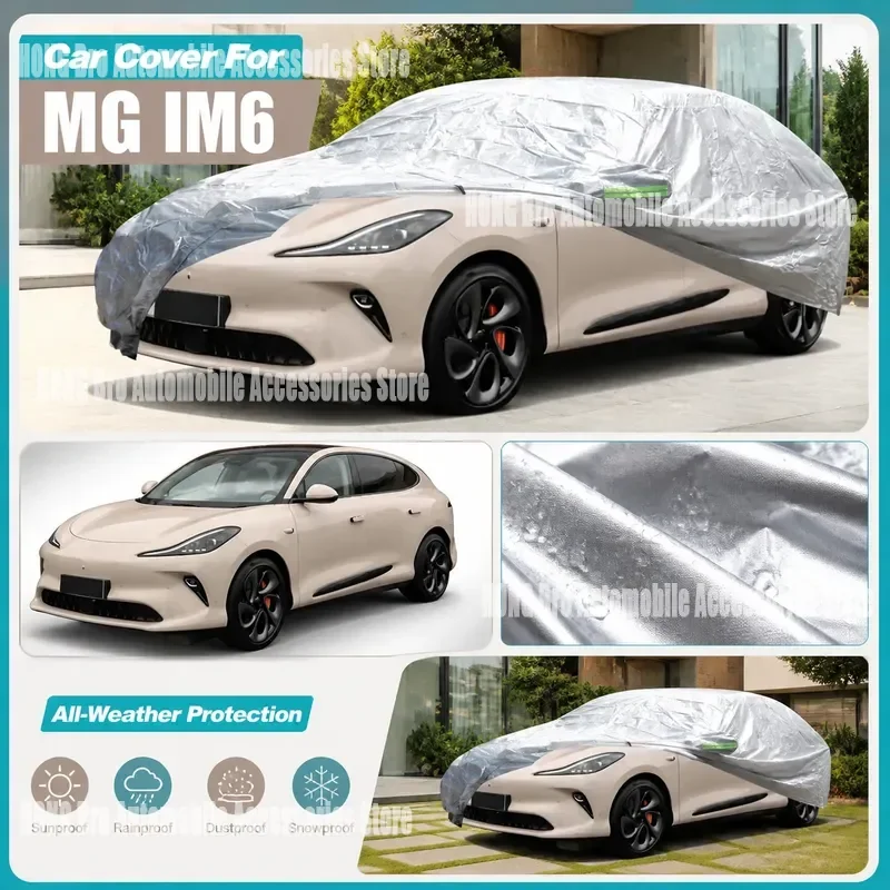 For MG IM6 LS6 2023-2026 Car Cover Windproof Sun UV Rain Snow Dust Protection Waterproof Outdoor Auto Vehicle Body Shield