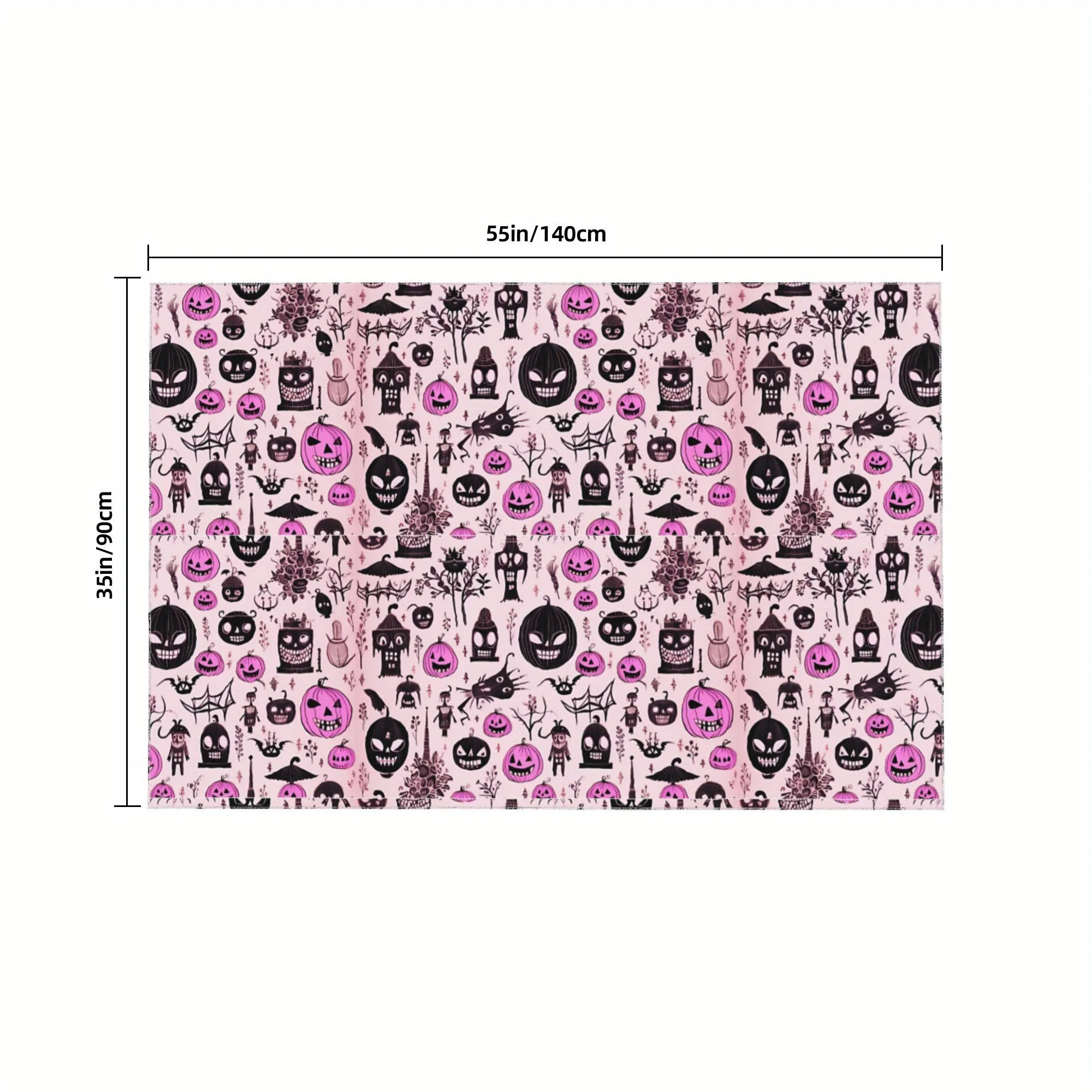 A water-washable polyester tablecloth with a Halloween theme, measuring 88.9 cm x 139.7 cmzyc