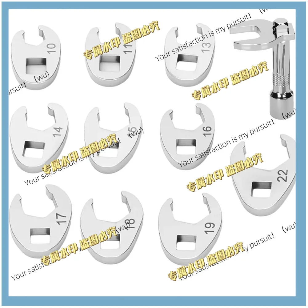 8-Piece drive plum wrench set for loosening or tightening fastener nuts
