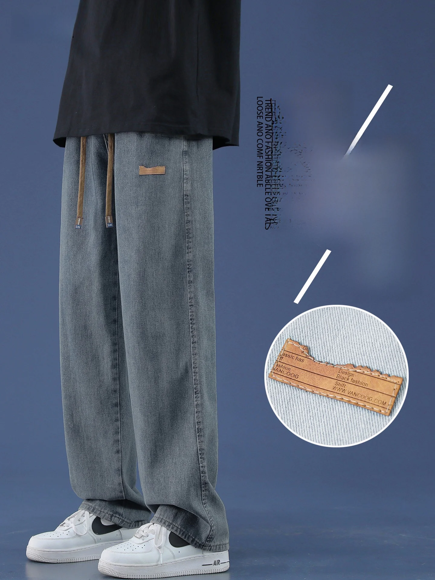 

Мужские джинсы в стиле ретро S35, повседневные свободные прямые хлопковые джинсовые брюки High Street для осеннего сезона, удобные, износостойкие