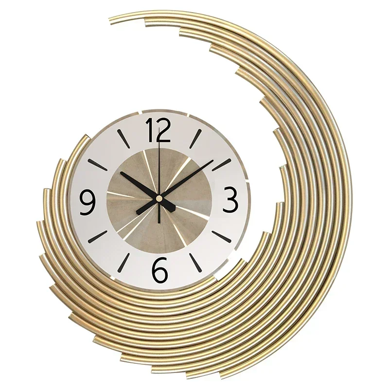 Modern Luxury Silent Wall Clock Aesthetic Metal Large   Unique Living Room Oversize Wohnzimmer Deko Home Decor