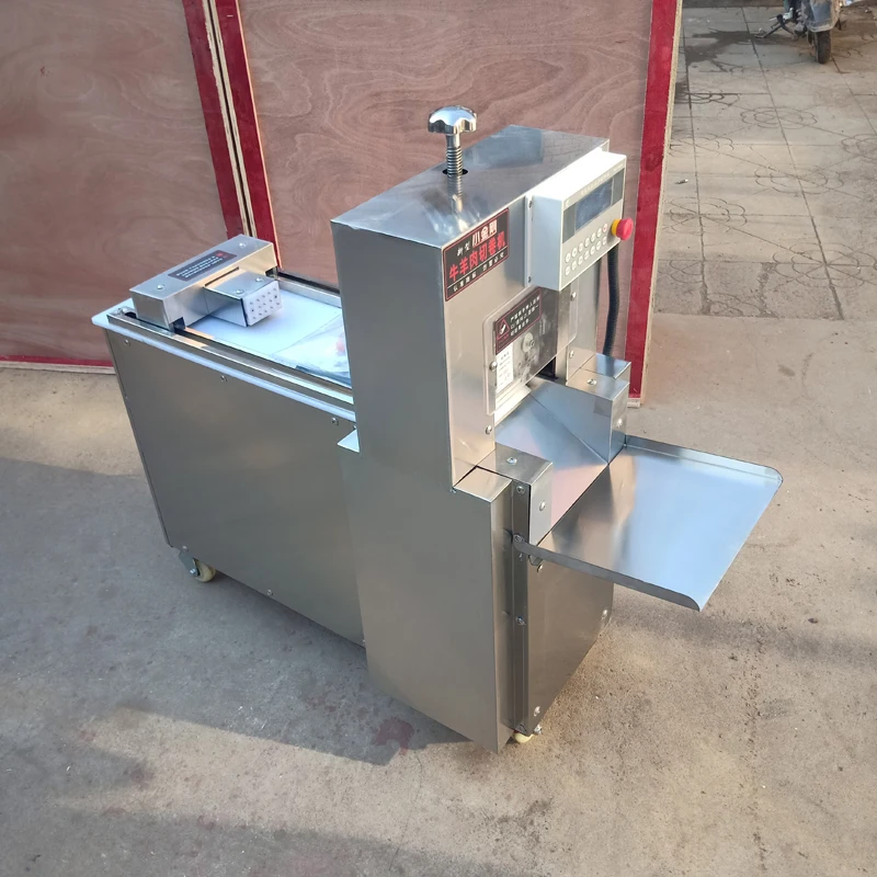 Factory Direct Supply Wholesale Automatic Stainless Steel Electric Meat Slicer Machine Cut Frozen Meat Beef Lamb Rolls