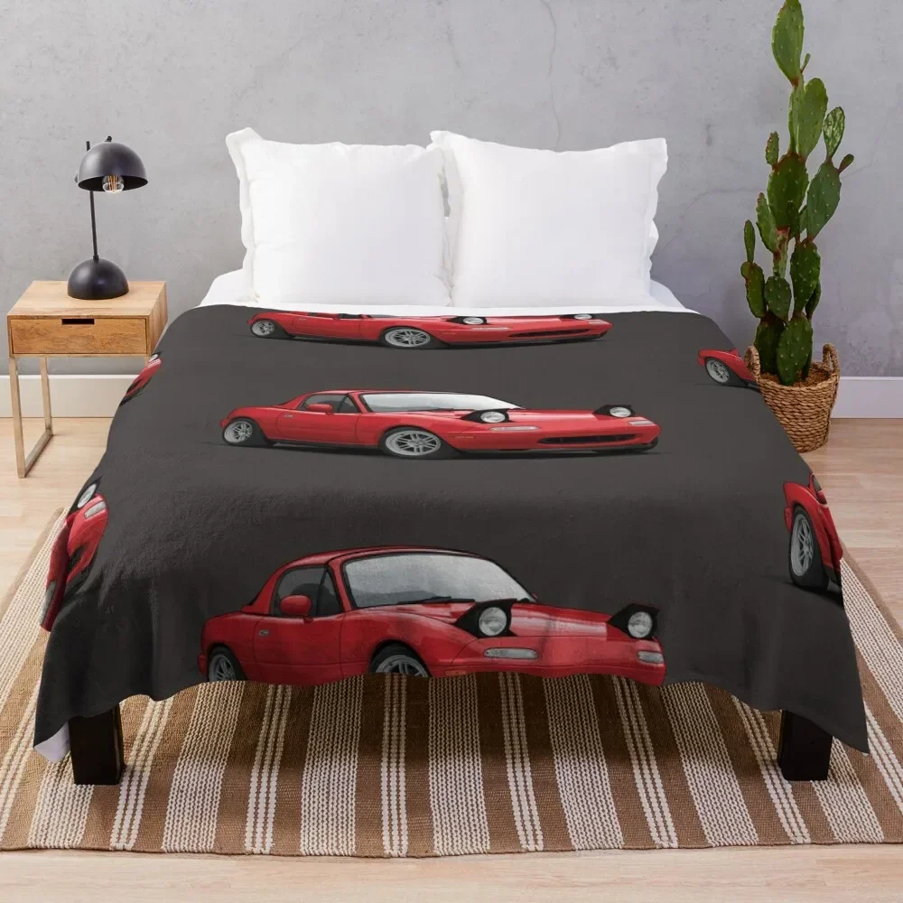 

Mx5 / Miata NA MK1 illustration Throw Blanket Thins Flannels cosplay anime Plaid on the sofa Blankets