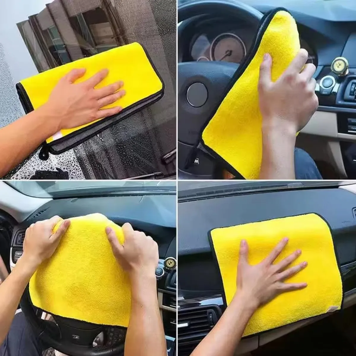 ผ้าไมโครไฟเบอร์สำหรับล้างรถ ขนาด 30x40/60 ซม. ผ้าเช็ดทำความสะอาดรถยนต์ ผ้าซับน้ำ ผ้าดูแลรักษารถยนต์ ผ้าเช็ดรถสำหรับงานดีเทลลิ่ง